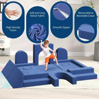 Canapé de jeu modulaire pour enfants, canapé explorateur pour enfants 22 pièces/13 pièces, canapé de jeu convertible en mousse pour chambre à coucher et salle de jeux, canapé gris 2 places pour enfants