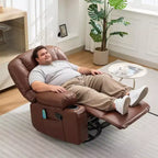 Fauteuil inclinable extra large multifonctionnel, en cuir PU, taille adulte, fauteuil à bascule pivotant à 360°, avec porte-gobelet et poches latérales.