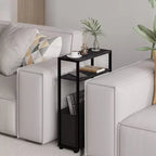 Table d'appoint étroite Narwey, table d'appoint mince avec porte-revues