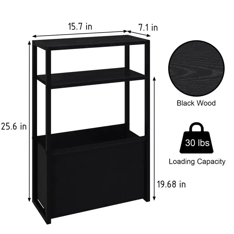 Table d'appoint étroite Narwey, table d'appoint mince avec porte-revues