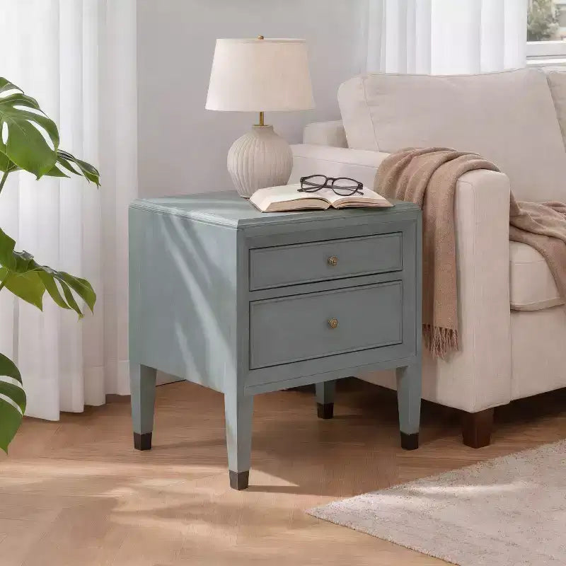 Christopher Knight Home Chaitanya Chevet Moderne en Bois à 2 Tiroirs