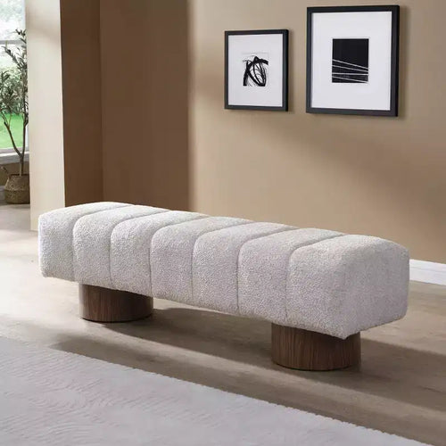 64 Modern Upholstered Dining Bench, Entryway Bench, Window Bench for Living Room or Entryway, No Assembly Required-Panipeachy