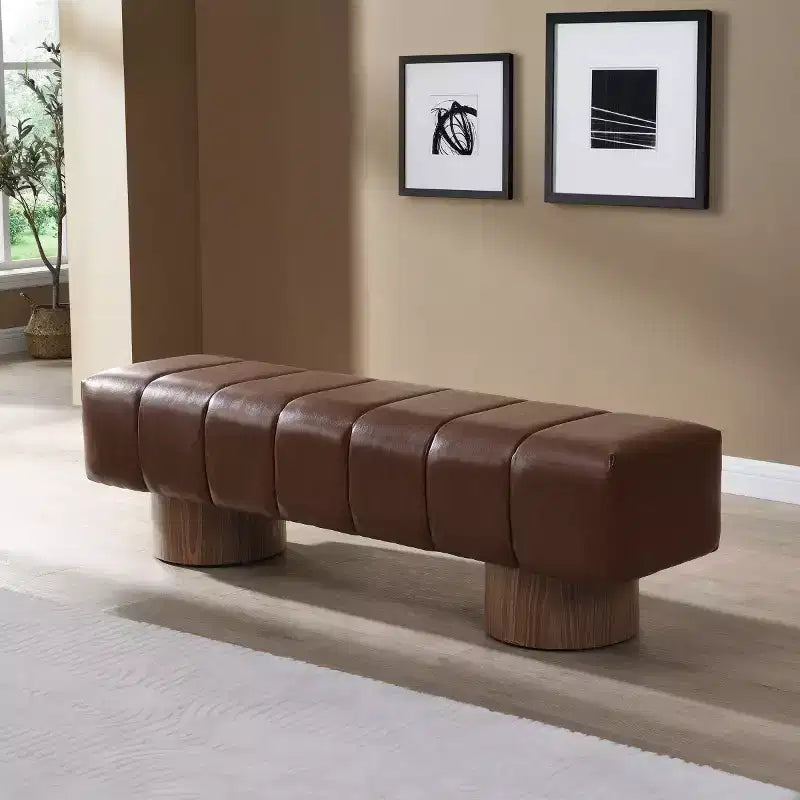 Banc de salle à manger moderne capitonné 64", banc d'entrée, banc de fenêtre pour salon ou entrée, aucun assemblage requis - Panipeachy