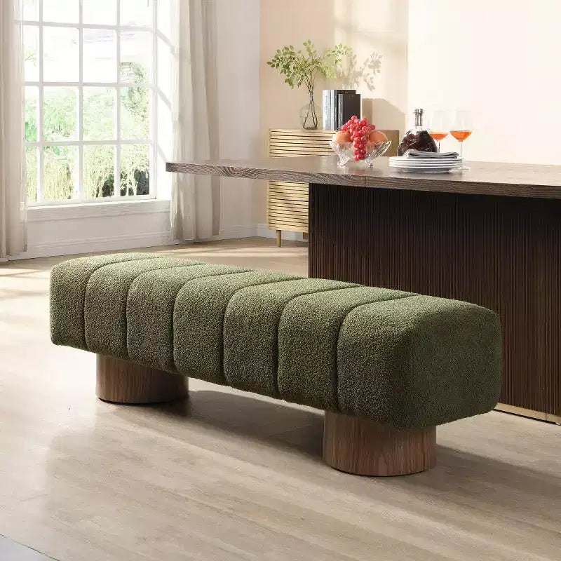 Banc de salle à manger moderne capitonné 64", banc d'entrée, banc de fenêtre pour salon ou entrée, aucun assemblage requis - Panipeachy