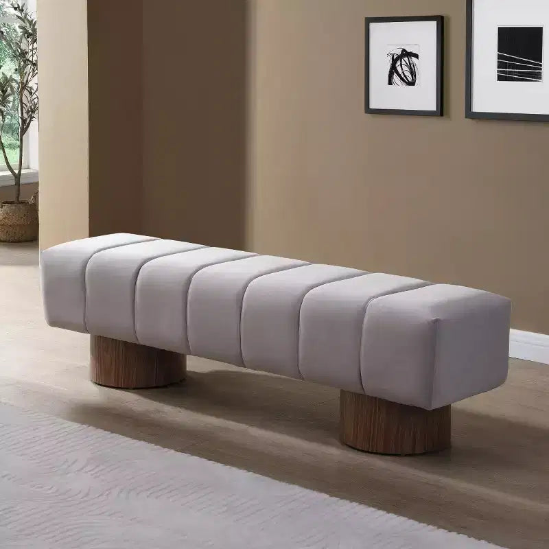 Banc de salle à manger moderne capitonné 64", banc d'entrée, banc de fenêtre pour salon ou entrée, aucun assemblage requis - Panipeachy