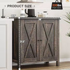 Meuble Console d'Appoint Fermier 2 Pièces à 2 Portes avec Étagères Réglables, Buffet pour Salon, Salle à Manger, Couloir