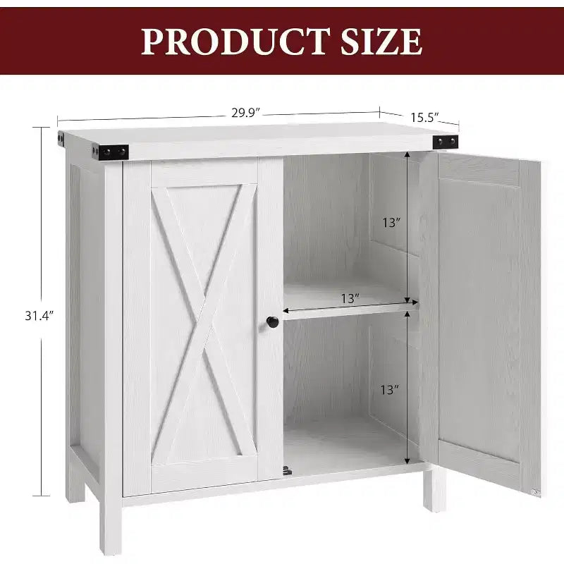 Meuble Console d'Appoint Fermier 2 Pièces à 2 Portes avec Étagères Réglables, Buffet pour Salon, Salle à Manger, Couloir