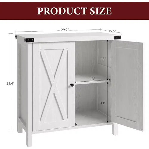 Meuble Console d'Appoint Fermier 2 Pièces à 2 Portes avec Étagères Réglables, Buffet pour Salon, Salle à Manger, Couloir