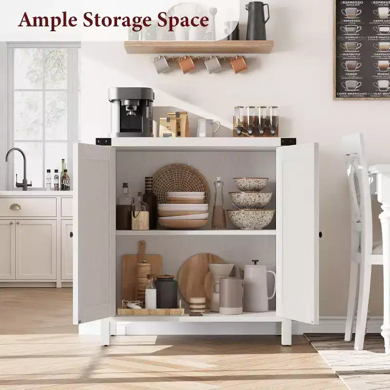 Meuble Console d'Appoint Fermier 2 Pièces à 2 Portes avec Étagères Réglables, Buffet pour Salon, Salle à Manger, Couloir