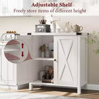 Meuble Console d'Appoint Fermier 2 Pièces à 2 Portes avec Étagères Réglables, Buffet pour Salon, Salle à Manger, Couloir
