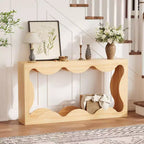 Console festonnée pour entrée, table de canapé moderne en bois mince derrière le canapé avec étagère de rangement, console TV de couloir pour entrée, salon