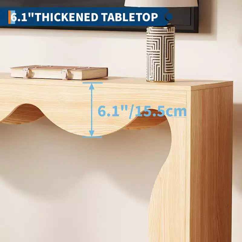 Console festonnée pour entrée, table de canapé moderne en bois mince derrière le canapé avec étagère de rangement, console TV de couloir pour entrée, salon