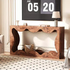 Console festonnée pour entrée, table de canapé moderne en bois mince derrière le canapé avec étagère de rangement, console TV de couloir pour entrée, salon