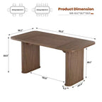 Table à manger 6-8 personnes de 157 cm | Table de cuisine rectangulaire en bois avec double piédestal, table à dîner robuste pour salle à manger, cuisine et salon