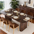 Table à manger 6-8 personnes de 157 cm | Table de cuisine rectangulaire en bois avec double piédestal, table à dîner robuste pour salle à manger, cuisine et salon