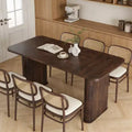 62 Dining Table for 6-8 | Rectangle Wooden Kitchen Table with Double Pedestal, Sturdy Dinner Table for Dining Room, Kitchen & Living Area