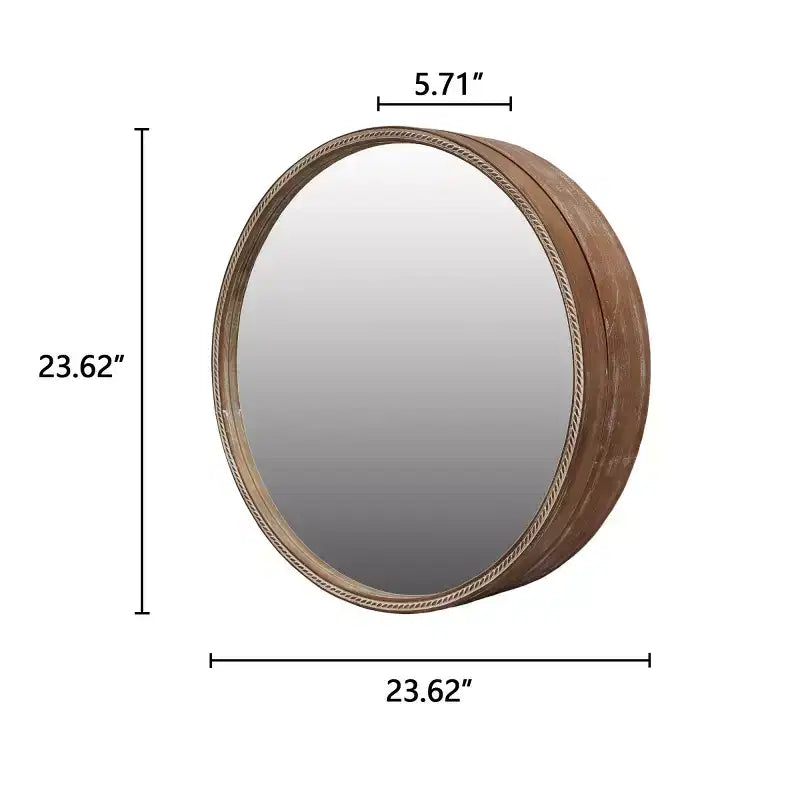 23,6" Miroir Mural Rond Coulissant Moderne avec Rangement, Miroir de Maquillage Compact pour Salle de Bain, Miroir Décoratif pour Salon-Panipeachy