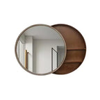 23,6" Miroir Mural Rond Coulissant Moderne avec Rangement, Miroir de Maquillage Compact pour Salle de Bain, Miroir Décoratif pour Salon-Panipeachy