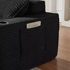 Canapé Loveseat Moderne en Velours Côtelé avec Porte-gobelets, Canapé Nuage Confortable à Assise Profonde, Canapés Sans Structure pour Salons, Appartements et Bureaux-Panipeachy