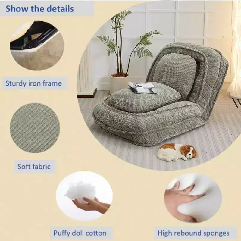 Canapé-lit de sol réglable multiposition, chaise longue pour s'asseoir et dormir, meuble de salon ou de chambre à coucher peu encombrant