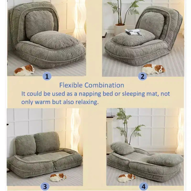 Canapé-lit de sol réglable multiposition, chaise longue pour s'asseoir et dormir, meuble de salon ou de chambre à coucher peu encombrant