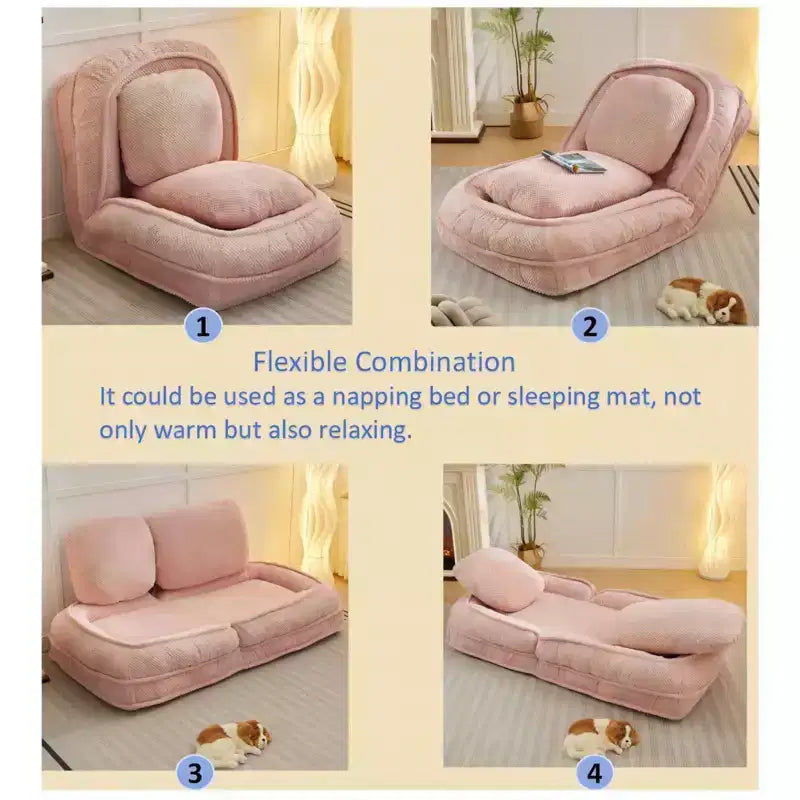 Canapé-lit de sol réglable multiposition, chaise longue pour s'asseoir et dormir, meuble de salon ou de chambre à coucher peu encombrant