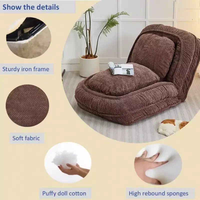 Canapé-lit de sol réglable multiposition, chaise longue pour s'asseoir et dormir, meuble de salon ou de chambre à coucher peu encombrant