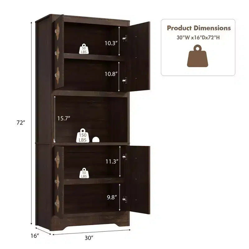 COZONY Meuble de Rangement Haut de Cuisine 183 cm avec Plan de Travail, Support Micro-ondes, Buffet en Bois pour Salle à Manger et Salon