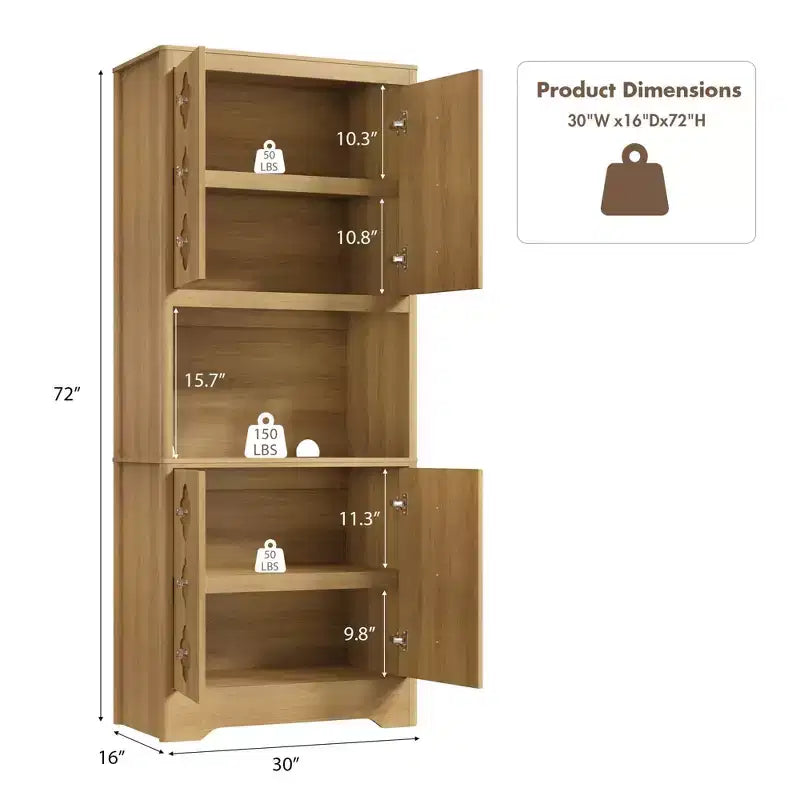 COZONY Meuble de Rangement Haut de Cuisine 183 cm avec Plan de Travail, Support Micro-ondes, Buffet en Bois pour Salle à Manger et Salon