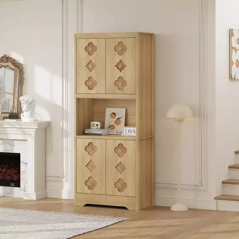 COZONY Meuble de Rangement Haut de Cuisine 183 cm avec Plan de Travail, Support Micro-ondes, Buffet en Bois pour Salle à Manger et Salon