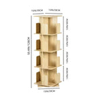Étagère à livres décorative rotative FurnitureR, bibliothèque verticale autoportante avec étagères ouvertes à plusieurs niveaux, peu encombrante pour le salon, la chambre ou le bureau
