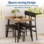 Ensemble Table à Manger pour 4, Table de Cuisine avec Banc Rembourré et 2 Chaises, Table de Petit-Déjeuner pour Petit Espace, Salle à Manger, Appartement, Restaurant, Marron