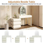 Coiffeuse GDFStudio Madison moderne en cuir avec miroir lumineux LED et 5 tiroirs