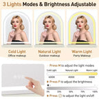 Coiffeuse GDFStudio Madison moderne en cuir avec miroir lumineux LED et 5 tiroirs
