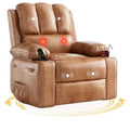 Extra-large swivel rocking chair with heating and massage functions, manually adjustable backrest, ergonomic support, double cup holders