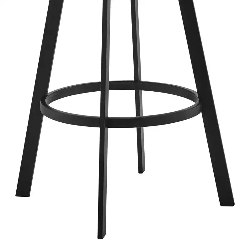 HomeRoots 26 Chaise de bar pivotante à dossier bas en similicuir gris et noir et fer forgé à hauteur de comptoir