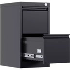 File Cabinets, Lockable 3-Drawers Black Metal Storage Cabinets for Home Office to Hanging Files Letter/Legal/F4/A4 Size