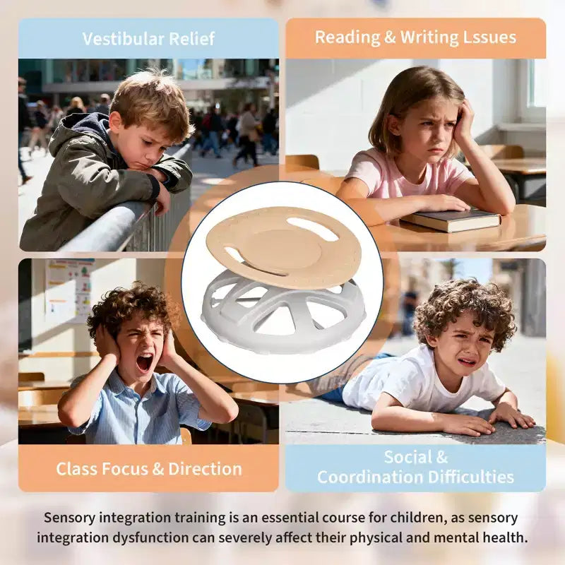 Chaise sensorielle pivotante à 360° pour enfants autistes et TDAH – Siège rotatif avec poignées de sécurité, base antidérapante, entraîneur d'équilibre et de coordination corporelle