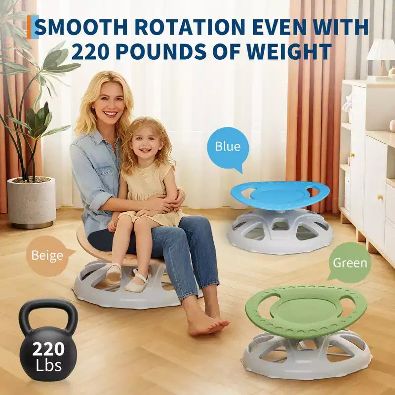 Chaise sensorielle pivotante à 360° pour enfants autistes et TDAH – Siège rotatif avec poignées de sécurité, base antidérapante, entraîneur d'équilibre et de coordination corporelle