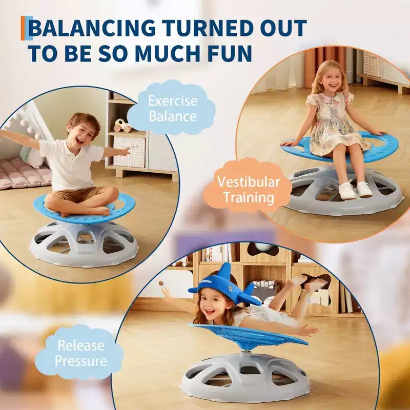 Chaise sensorielle pivotante à 360° pour enfants autistes et TDAH – Siège rotatif avec poignées de sécurité, base antidérapante, entraîneur d'équilibre et de coordination corporelle
