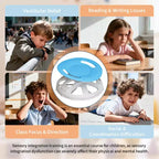 Chaise sensorielle pivotante à 360° pour enfants autistes et TDAH – Siège rotatif avec poignées de sécurité, base antidérapante, entraîneur d'équilibre et de coordination corporelle