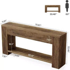 Console Lantine 70,9 po pour entrée, table de canapé étroite en bois derrière le canapé pour salon, entrée, marron rustique