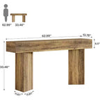 Table console Lantine de 63 po, table étroite en bois rustique marron en MDF pour entrée, canapé, hall, couloir, salon