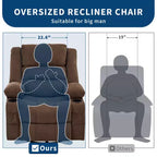 Fauteuil inclinable, pivotant à 360°, avec fonction balancelle et 3 positions manuelles pour adulte, 2 porte-gobelets et 4 poches, idéal pour la chambre d'enfant, le salon, la chambre à coucher ou le bureau.