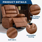 Fauteuil inclinable, pivotant à 360°, avec fonction balancelle et 3 positions manuelles pour adulte, 2 porte-gobelets et 4 poches, idéal pour la chambre d'enfant, le salon, la chambre à coucher ou le bureau.