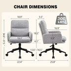 Fauteuil de bureau moderne Furniliving avec dossier hautChaise d'appoint rembourrée en chenille