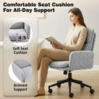 Fauteuil de bureau moderne Furniliving avec dossier hautChaise d'appoint rembourrée en chenille
