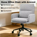Fauteuil de bureau moderne Furniliving avec dossier hautChaise d'appoint rembourrée en chenille