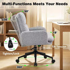 Fauteuil de bureau moderne Furniliving avec dossier hautChaise d'appoint rembourrée en chenille