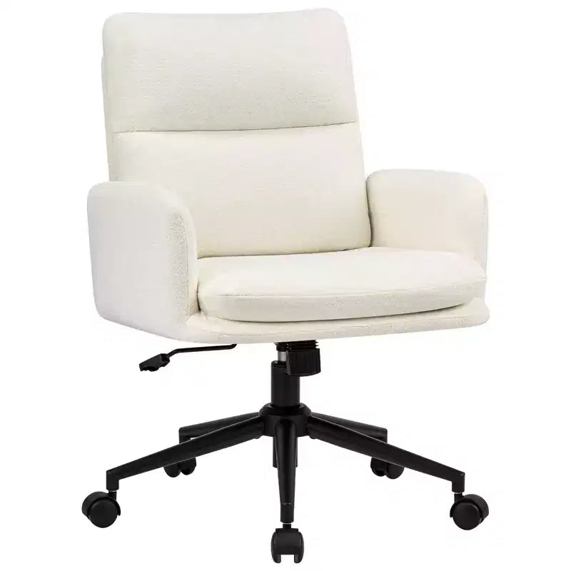 Fauteuil de bureau moderne Furniliving avec dossier hautChaise d'appoint rembourrée en chenille